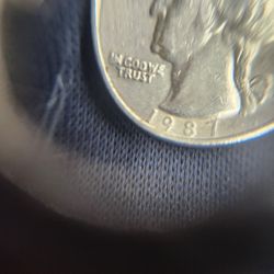1987 P QUARTER with Error.