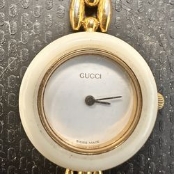 GUCCI Change Bezel 11/12.2 Gold White Ivory Bezel Qz Women's Watch