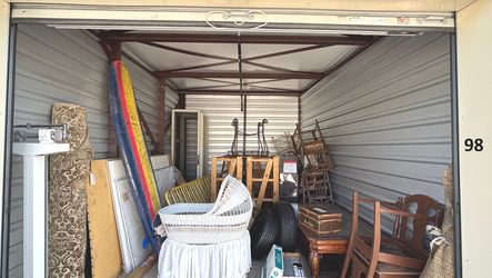 Auction Unit 98 6/20  - Vintage Chairs ,Racking, Whiteboards, Harry Potter, Tires