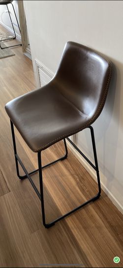 Brown Leather Bar Stools 