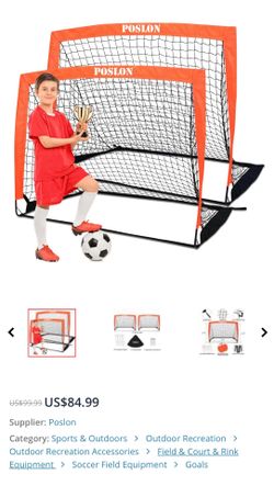 Poslon Soccer Goal Kids Soccer Net Set for Games and Training for Backyard for Kids and Teens