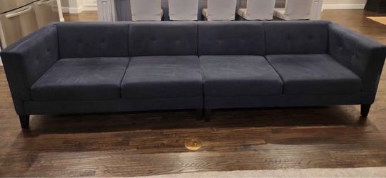 Extra Long Modern Navy Sofa