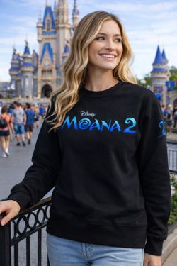 Disney Moana 2 Crewneck Sweatshirt Black Woman Small