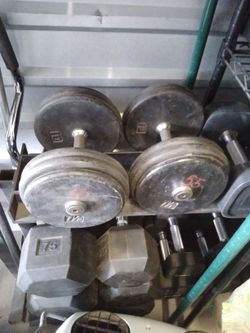 Pair Of 55-pound Pro-style Dumbbells 110lbs Total Weight - Other Weights Available 