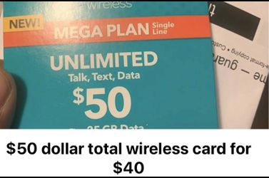 $50 dollar total wireless card for $30