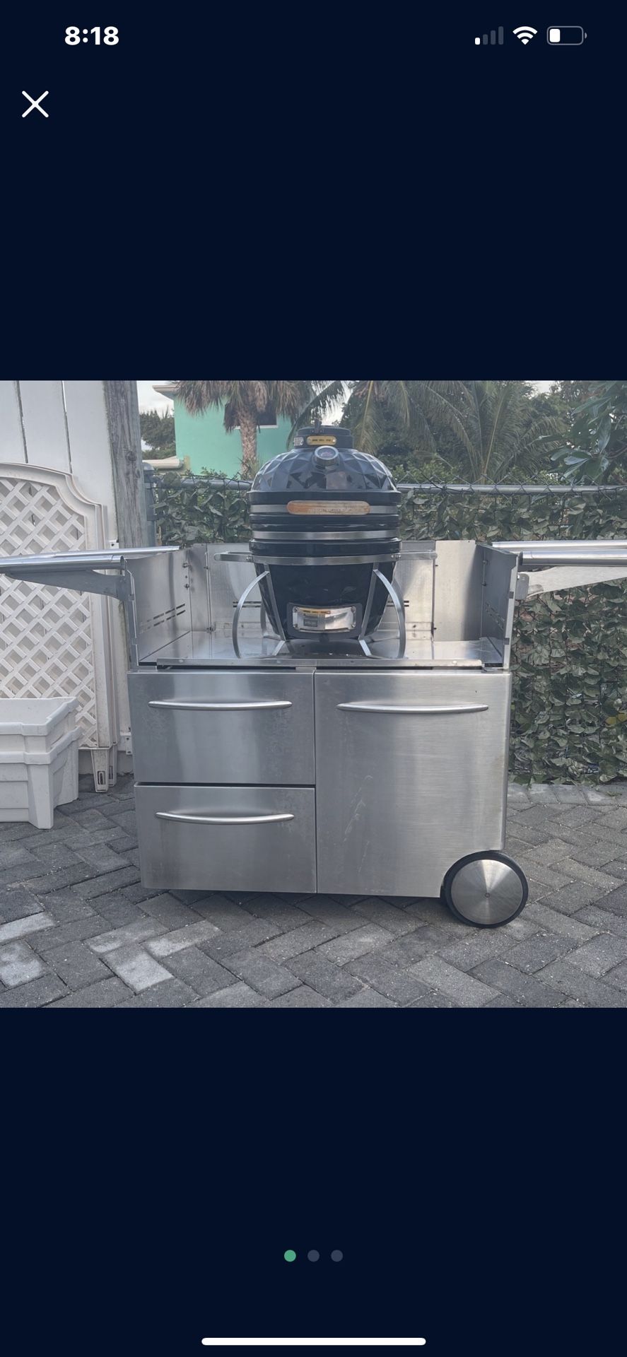 Vision Smoker BBQ & DCS Stainless Cart