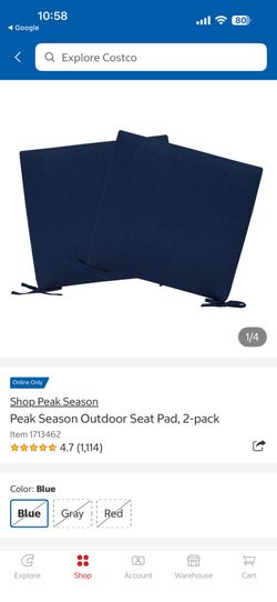Peak Season Outdoor Seat Pad, 2-pack