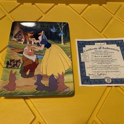 Collectible Disney Snow White Plate "Here's A Little Kiss