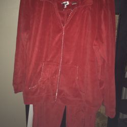 Kaktus Wms Sz 3XLRed Velvet  Jogging  Suit pre-owned
