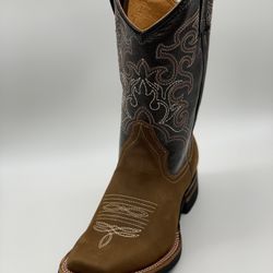 Suede Leather Western Rodeo Square Toe Boots