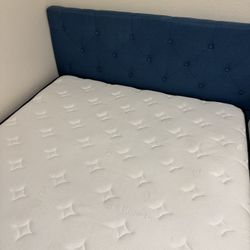 The mattress and bed frame don’t show any noticeable signs of use.