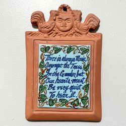 Chanticleer By Hand Terracotta Plaque Inspirational Quote Sun Prayer Design Wall Hanging Decor
