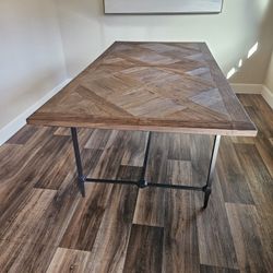 Pottery Barn Parquet Reclaimed Wood Dining Table