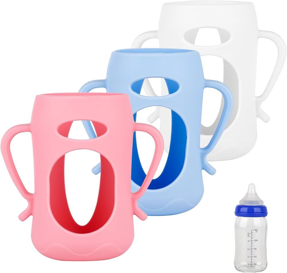 3 Pack Silicone Sleeves for Lansinoh Baby Bottles -5OZ