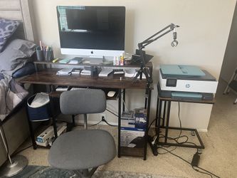 Computer Desk, Chair And End Table