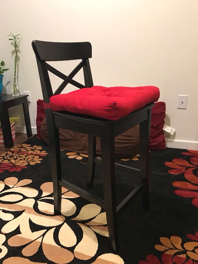 2 IKEA bar stool with cushions