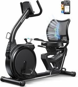 2508b MERACH Recumbent Exercise Bikes for Home High-end Recumbent Bike for Seniors Adults, Magnetic Recumbent Stationary Bike with Exclusive App, Hea