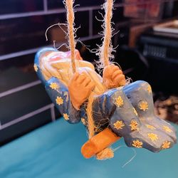 Vintage Santa Claus on a swing ornament! So precious!