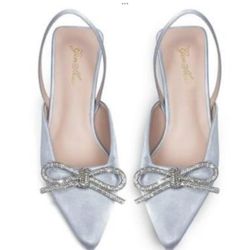 SILVER SLING BACK HEELS SIZE 9.5