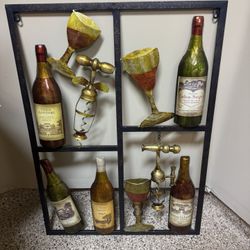 Food & Beverage Metal Wall Wine Art 26-in W x 35-in H