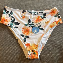 Cupshe High Waisted XL Bikini Bottom Floral Swimsuit Bathingsuit NWT