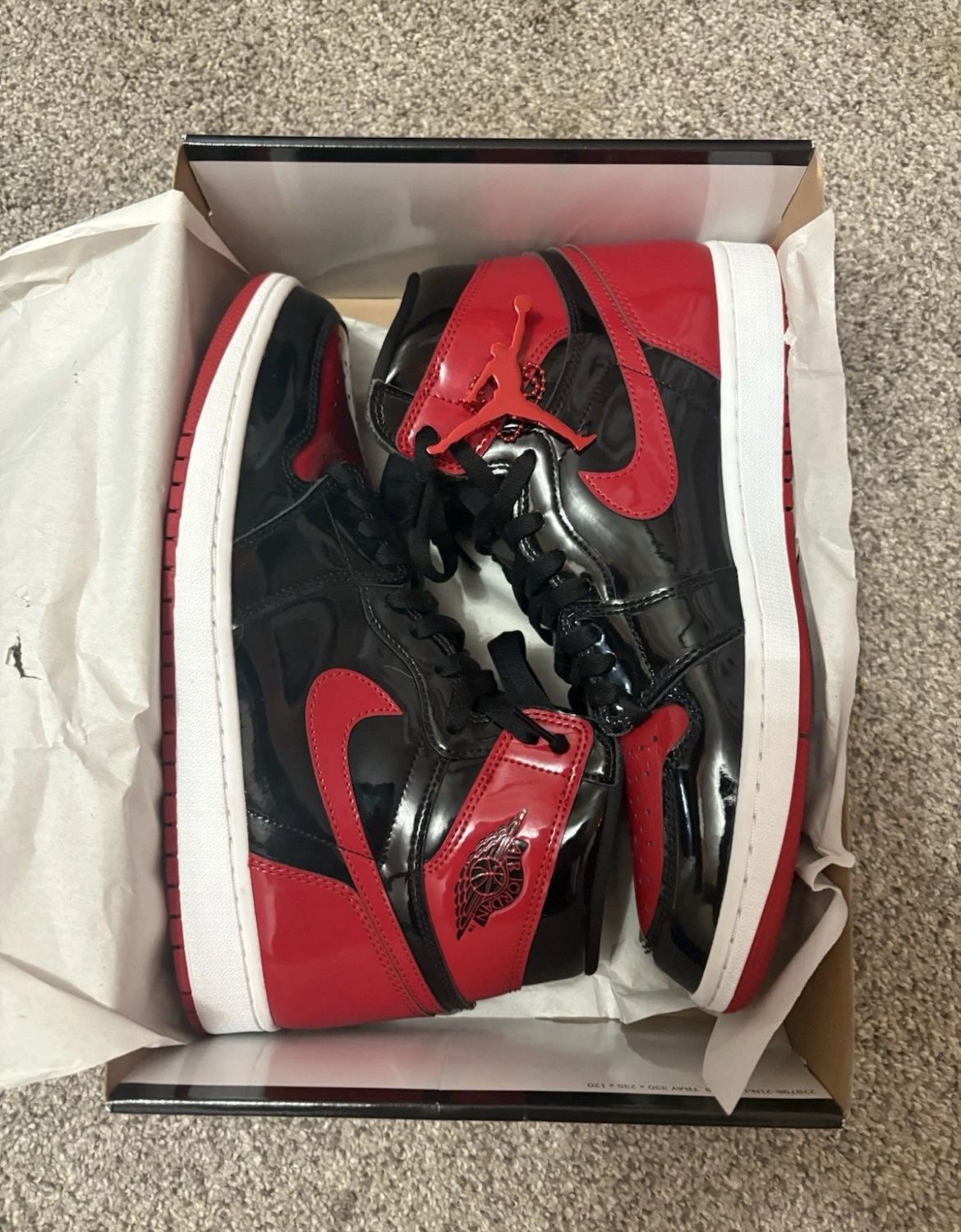 Air Jordan 1 Retro High OG Patent Bred Size 12