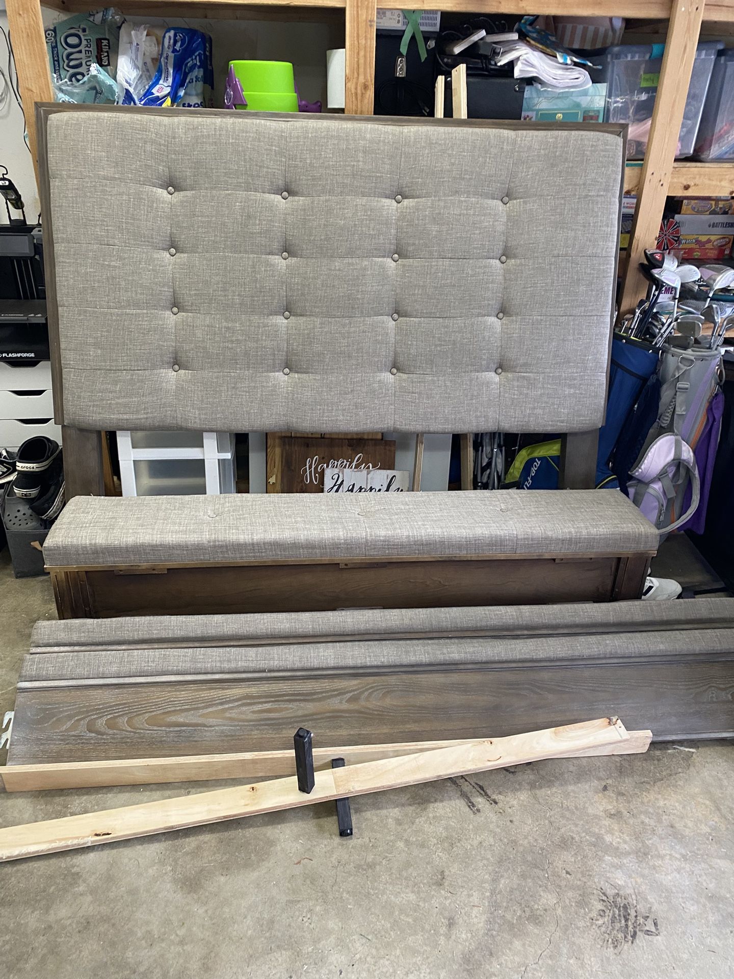 Queen Bed Frame & 2 Twin Box Springs