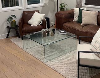 Designer Glass Waterfall Coffee Table,  Square
