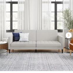 Farnsworth 79 in. W Futon, Light Gray Linen