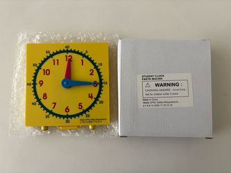 Brand New Learning Clock Analog Time, Student Clock for Kids 5”x 5” with Stand, New in the original box