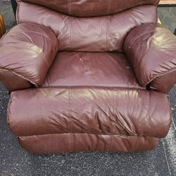 Burgundy Leather  Recliner, Used