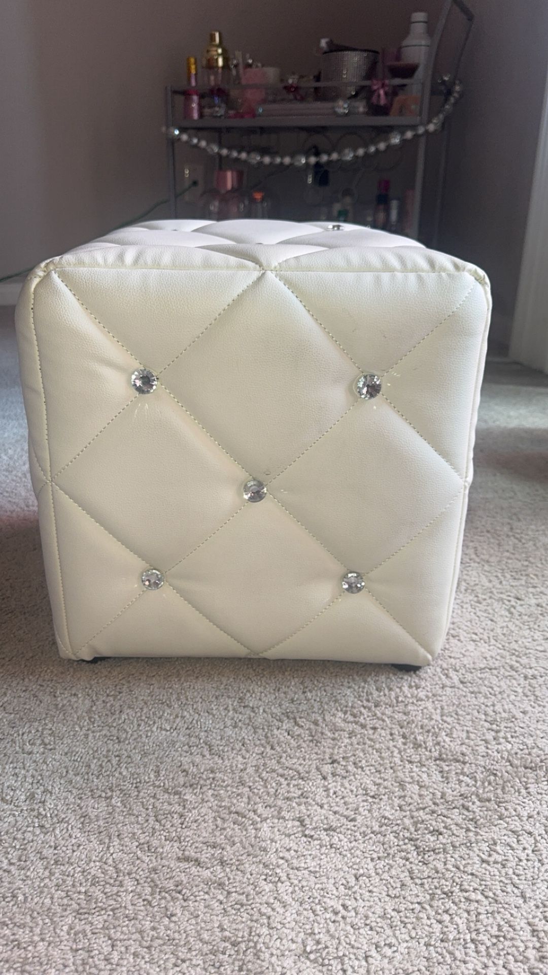 Cubed Rhinestone Ottoman