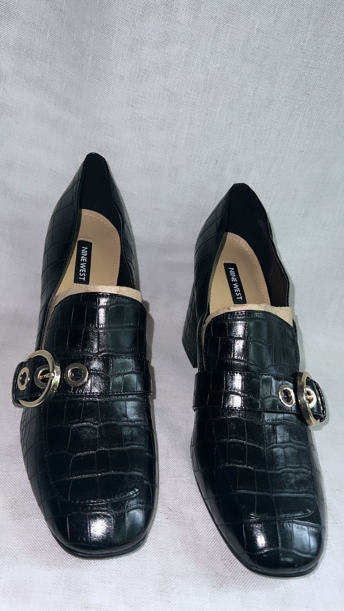 Nine West Black Urila Block Heeled Loafers , US Size 10M