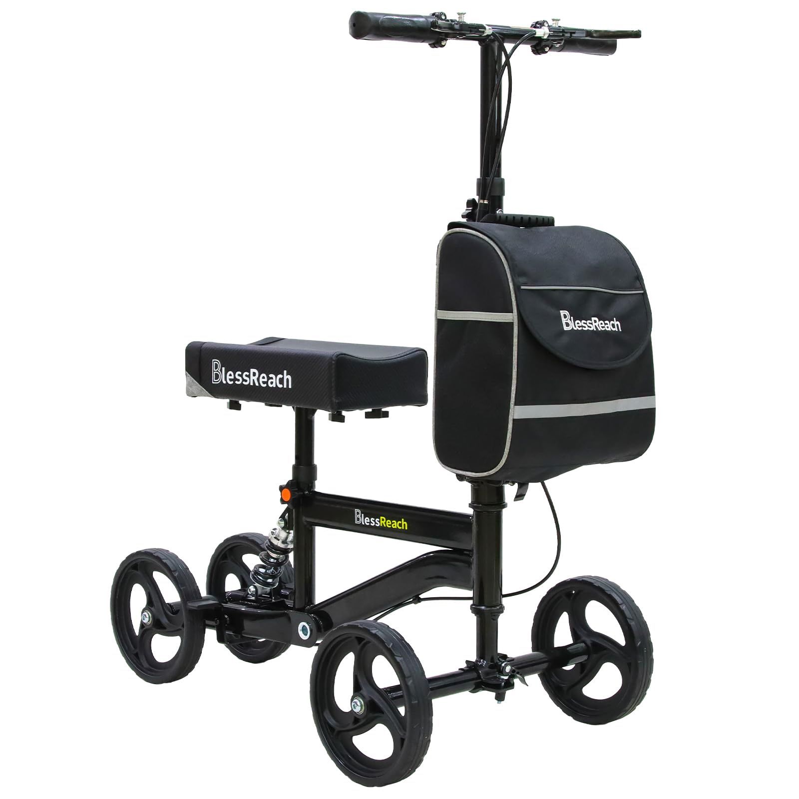 Economy Knee Scooter, Steerable Knee Walker, Foldable Knee Scooters for Foot Injuries Adult Best Crutches Alternative Black