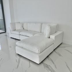 New White Sectional Cloud Couch Sofa