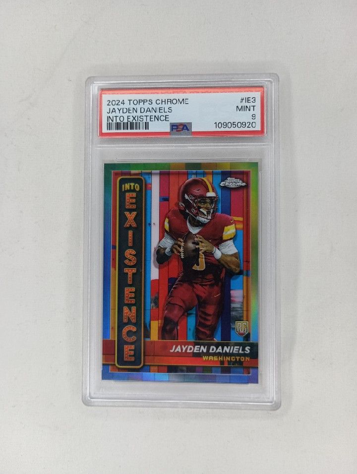 2024 Jayden Daniels Topps Chrome Into Existence Rookie SSP Case Hit PSA Mint 9