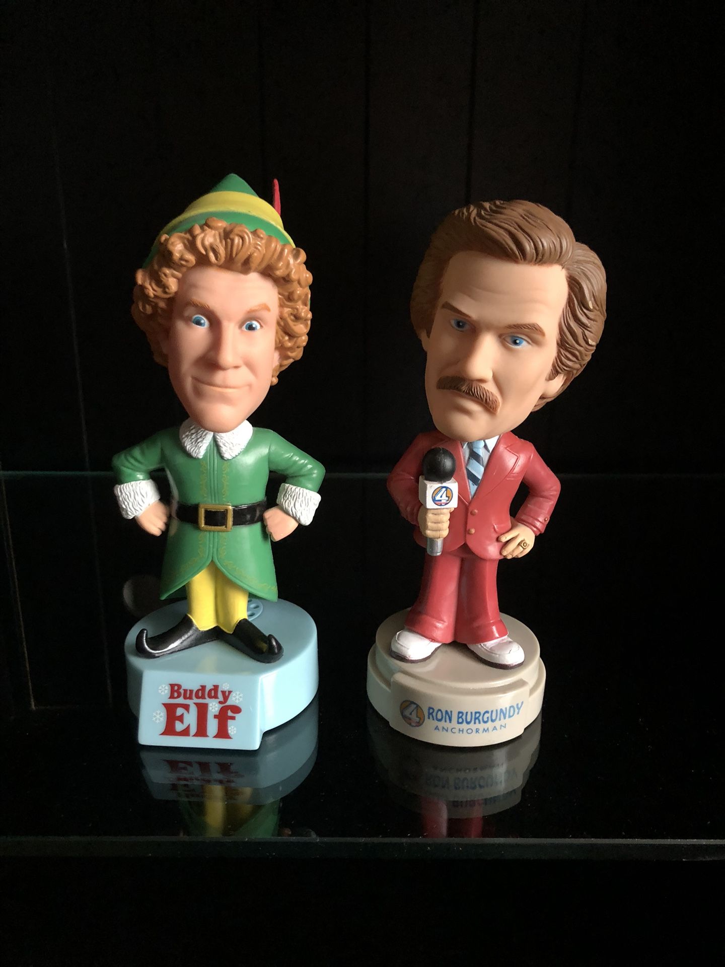 Funko Pops Bobble Heads 2014 & Buddy Elf 2013 Anchorman Ron Burgundy Both Play Phrases Both For $40