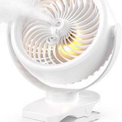 TYZU 7" Portable Cooling Misting Fan | 4000mAh Rechargeable Battery 130ml Tank Outdoor Clip-On | 4