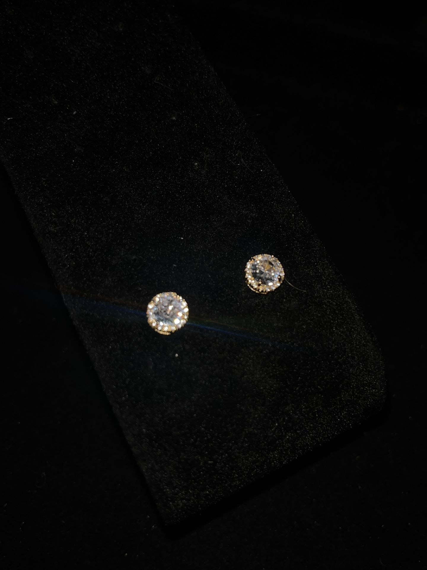 925 Silver Gold Plated Studded Earrings