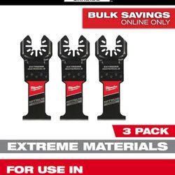 Milwaukee 1-3/8 in. Nitrus Carbide Universal Fit Extreme Materials Cutting Oscillating Multi-Tool Blade (3-Pack