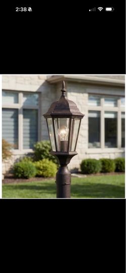 KICHLER Madison 1-Light Tannery Bronze Aluminum Hardwired Outdoor Post Light