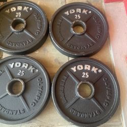 Like New 130 Lbs York Olympic 2 Inch Weight Plates 