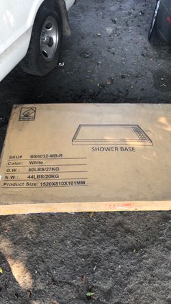 White Shower Base 60x32 Inch