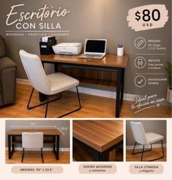 Computer table and chair