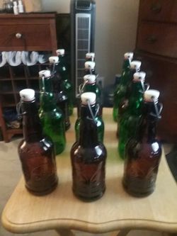 Antique German beer bottles