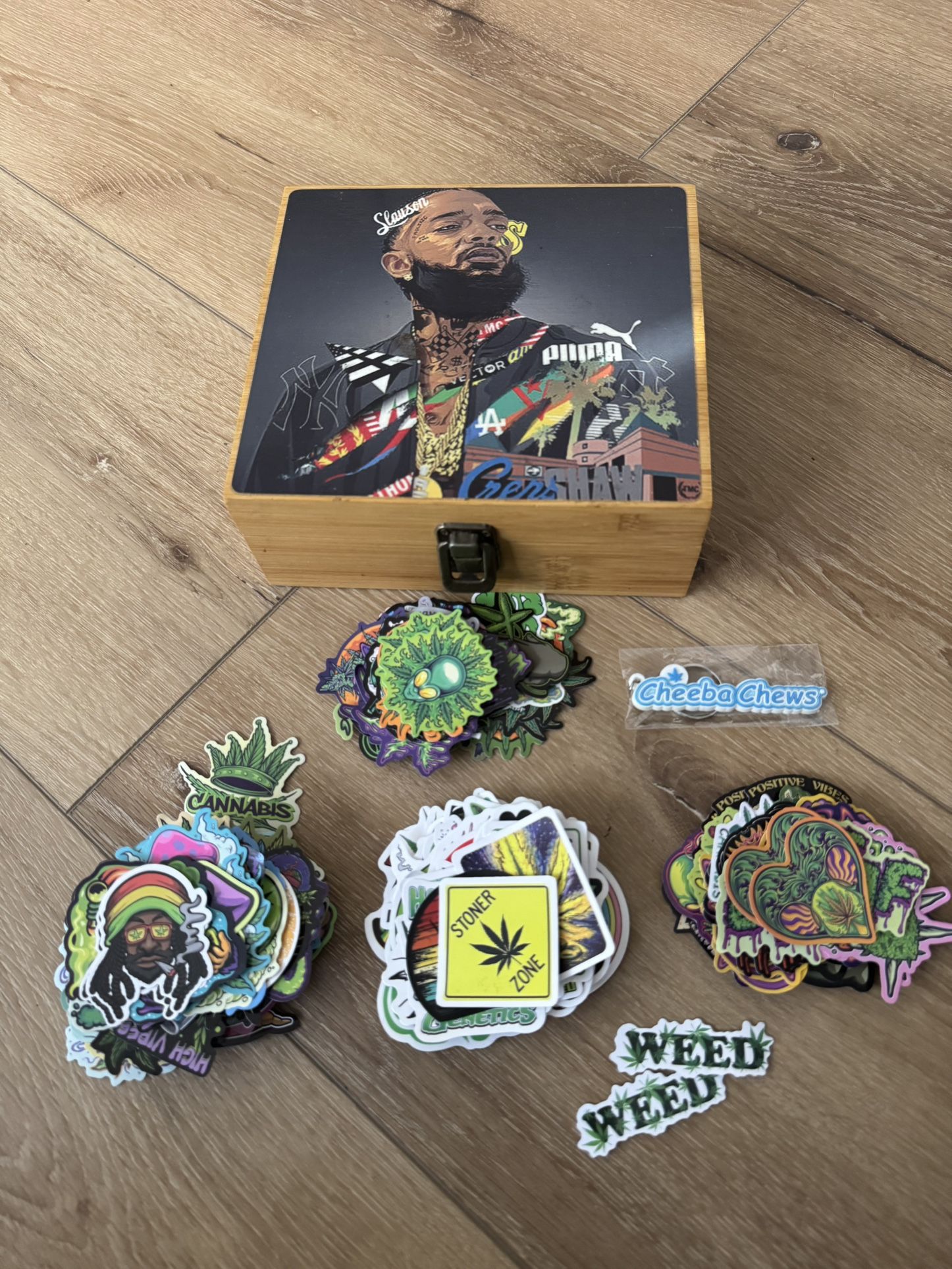 Box and stickers 