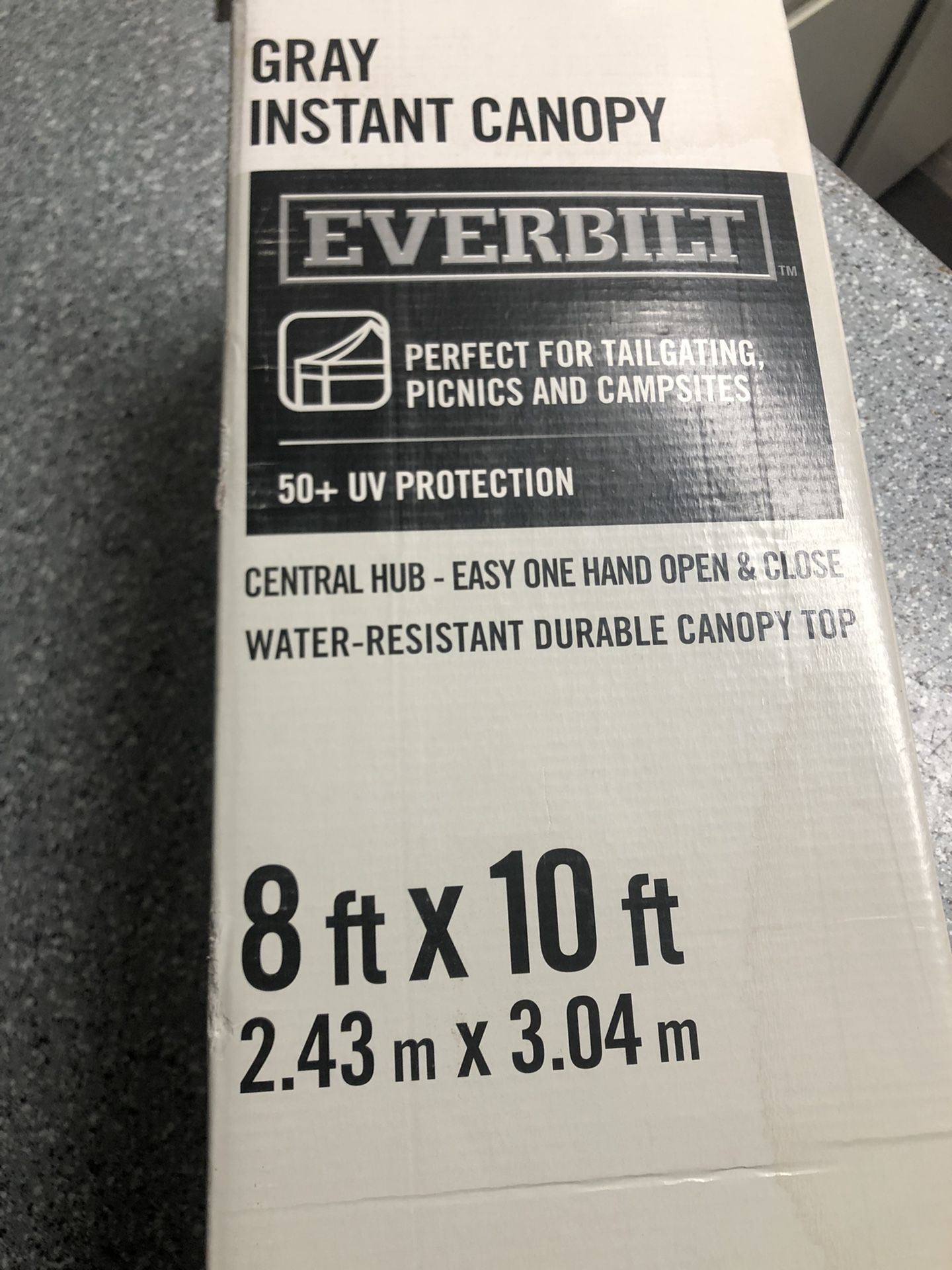 Everbilt gray instant canopy 8x10 (BRAND NEW)