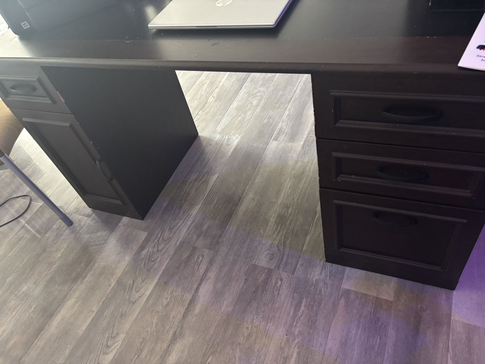 59 inch length 23 inch width 30 inch standing 2 Brown Desk Read Description