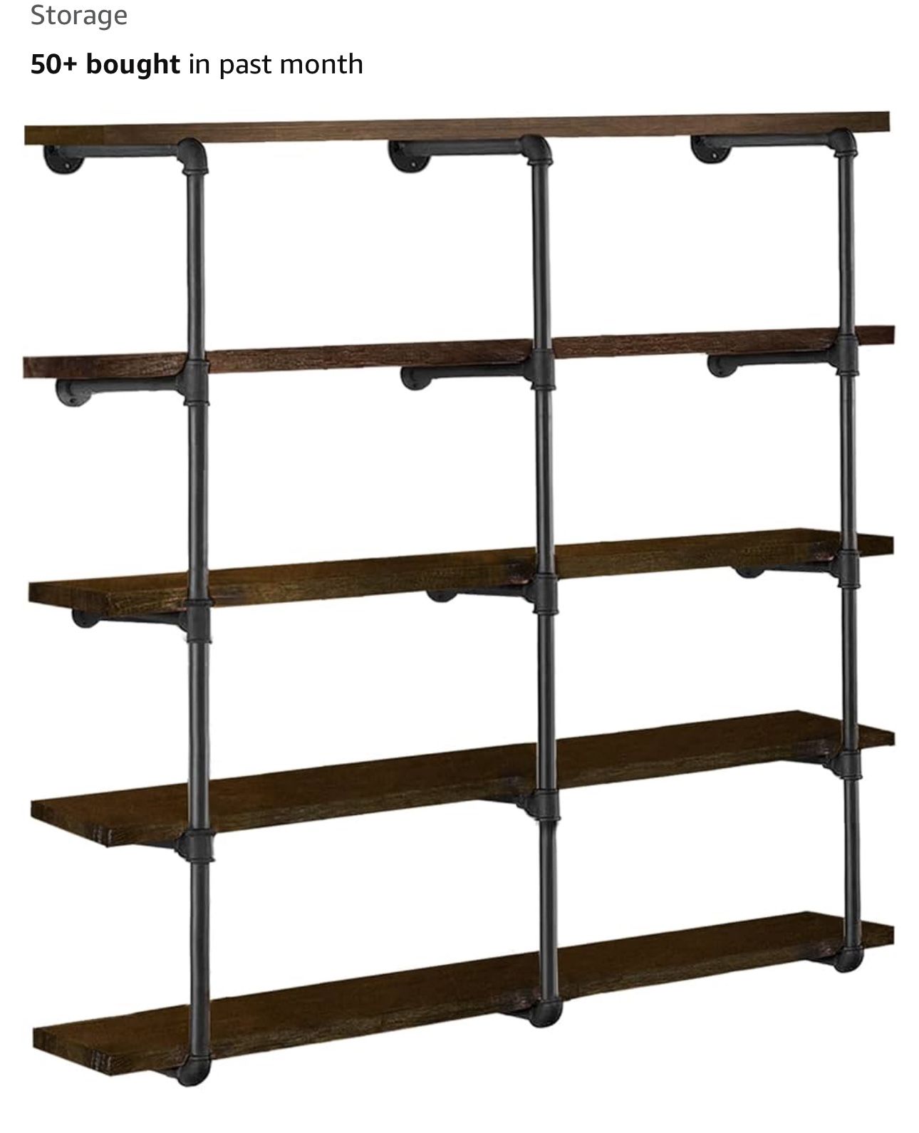 Industrial Iron Pipe Shelf Brackets, Shelf Not Included, New