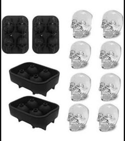 BrandNew 3D Skull Ice Mold-2Pack
